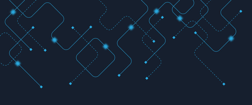 Abstract digital AI circuit board background with tech icons. Digital technology motherboard texture design. Engineering circuit board concept for poster, header, banner, website, presentation