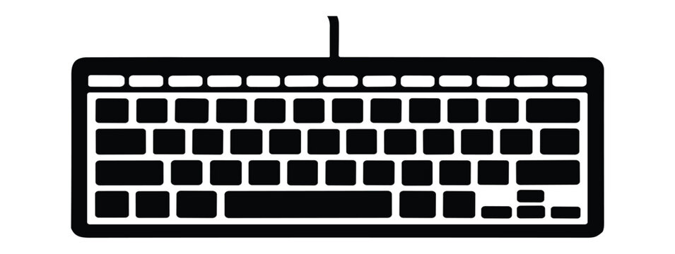 Keyboard Icon: A simple, clear illustration of a computer keyboard, representing input, data entry, and digital communication.