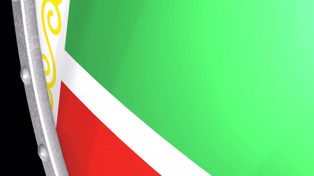 Metallic Shield Transitions with the Flag of Republic of Chechnya of Russia