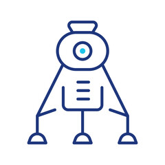 Moon rover icon. Science and lunar rover line symbol. Color. © M.Style