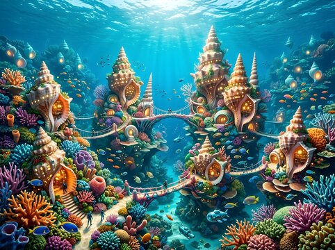 Underwater landscape with corals and coral reefs in the ocean illustration illustration illustration illustration illustration illustration illustration illustration illustration