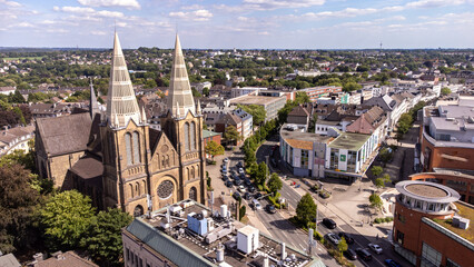 Aerial View of Solingen with St. Clemens Church in North Rhine-Westphalia, Germany © Animaflora PicsStock