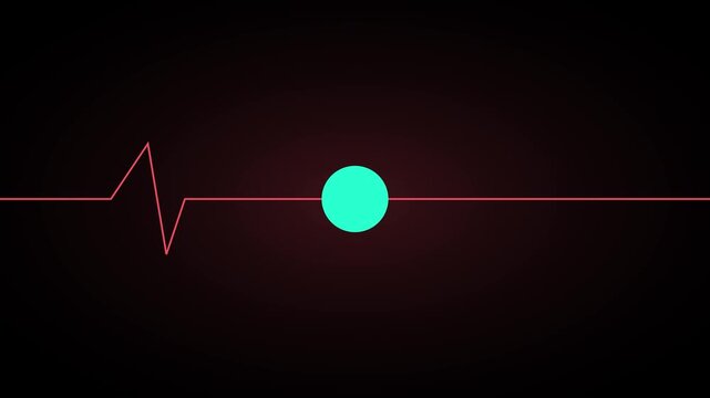 Ekg heartbeat line with pulsing cyan circle minimalist medical animation 4k pulse cardiology