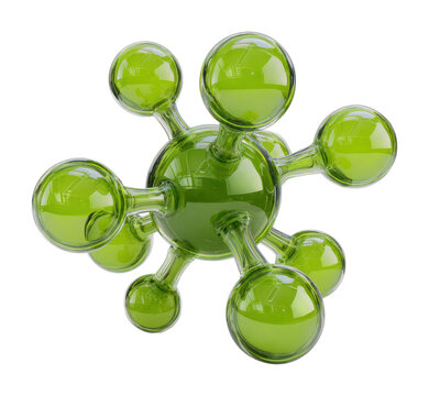 PNG Abstract green molecular structure.