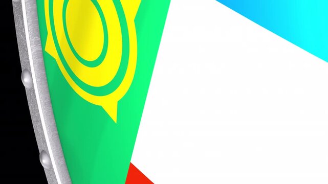 Metallic Shield Transitions with the Flag of Republic of Khakassia of Russia