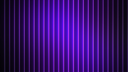 Vibrant purple neon glowing vertical stripes create a modern abstract background with a futuristic gradient light effect, perfect for digital wallpapers, commercial backdrops, and creative designs,