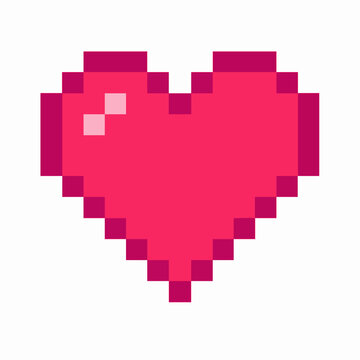 pixel heart vector illustration