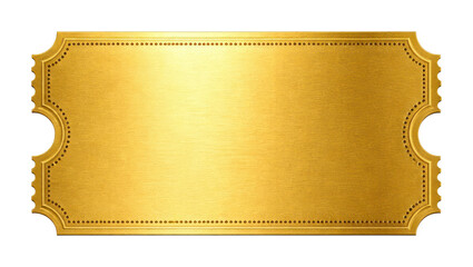 Fototapeta premium PNG Elegant gold ticket label with decorative vintage border