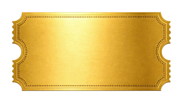 PNG Elegant gold ticket label with decorative vintage border