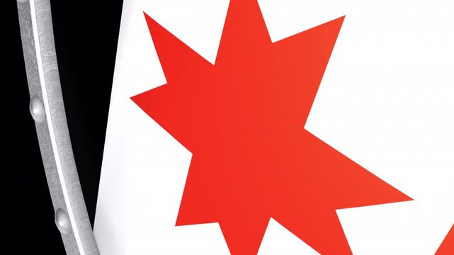 Metallic Shield Transitions with the Flag of Republic of Udmurtia of Russia