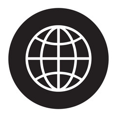 Obraz premium Global network symbol world with dark circle. worldwide connection sign. globe icon internet icon.