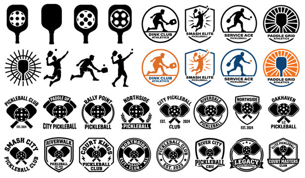 Pickleball Master Grid Vector Set 11 - Massive Sport Badge Compilation Pack - Ultimate Equipment Logo Toolkit
