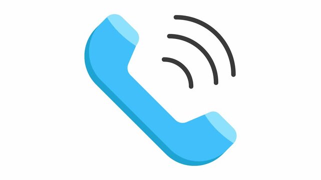 Phone Call Icon Animation Motion Graphic with Incoming Call Effect