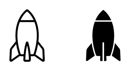 Rocket Ship Icons, Spacecraft Vector Graphics, Futuristic Launch Symbols, Exploration and Adventure Icons © Likhon