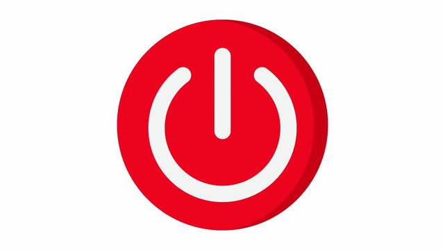 
Power Button Icon Animation Motion Graphic with System Control Symbol
