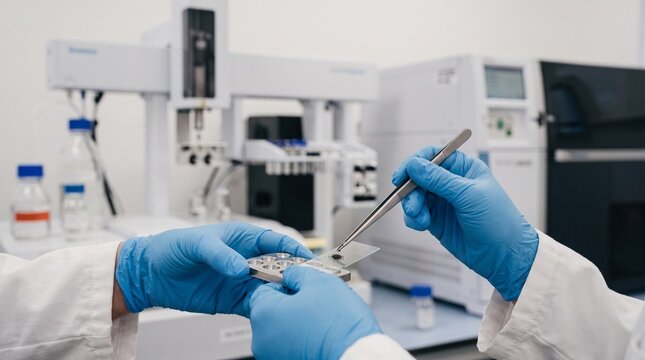 Laboratory testing of microplastic contamination in sports nutrition samples. Scientific research supporting product safety and healthier athletic performance.