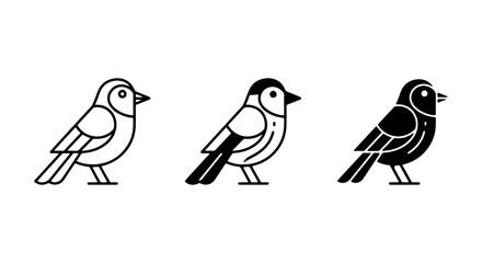 Charming Bird Icons Set, Simple Vector Illustrations of Ornithology, Minimalist Avian Graphics for Nature and Wildlife Themes © Mirza