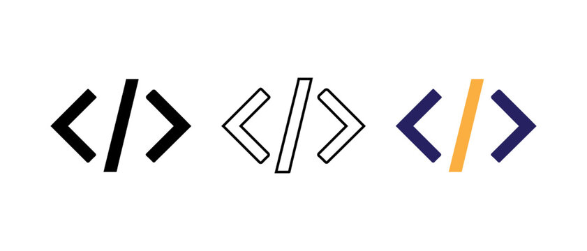 Coding and programming bracket symbols set for web development and interface design vector and illustration