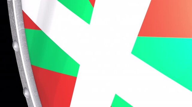 Metallic Shield Transitions with the Flag of Autonomous Community of Basque Country of Spain
