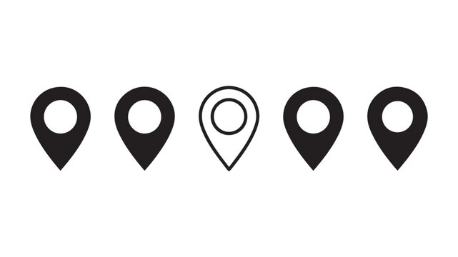 location pin icons vector