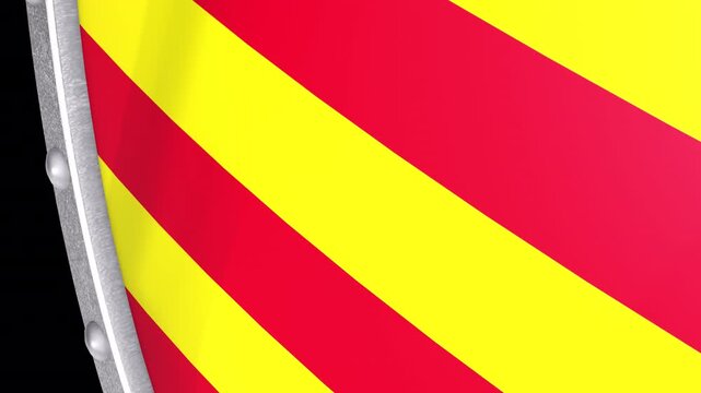 Metallic Shield Transitions with the Flag of Autonomous Community of Catalonia of Spain