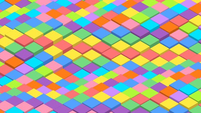 4K Futuristic Isometric Cube Surface with Flowing Geometric Waves, Abstract 3D Motion Background, Seamless Animated Pattern