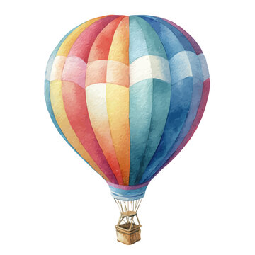 Balloon, realistic watercolor artwork on white background