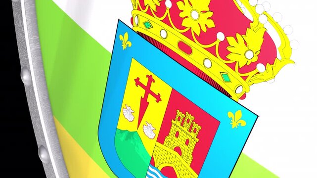 Metallic Shield Transitions with the Flag of Autonomous Community of La Rioja of Spain