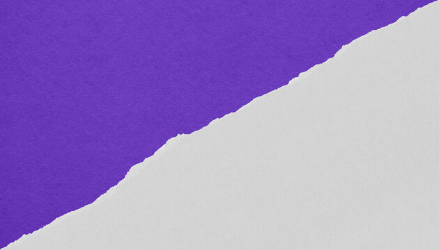 Minimal composition of torn purple paper over a white surface, with an irregular diagonal edge and negative space ideal for text, branding and graphic design.