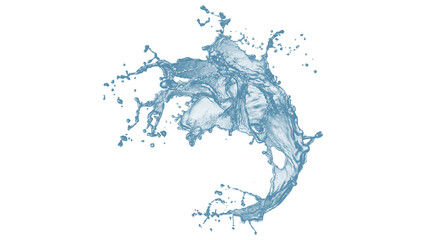 3d clear blue water scattered around, water splash transparent isolated. 3d render illustration © karim