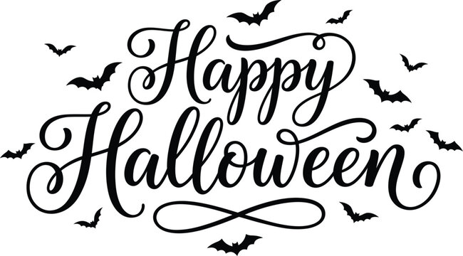 Happy halloween greeting with bats
