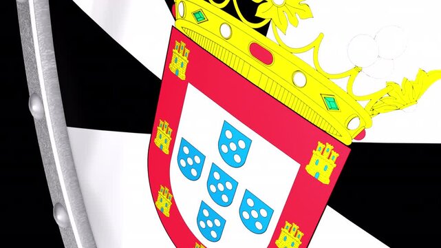 Metallic Shield Transitions with the Flag of Autonomous City Ceuta of Spain