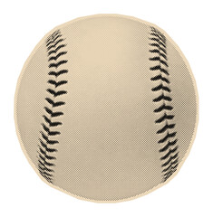Obraz premium Classic baseball with its iconic stitching, rendered in a vintage halftone dot illustration with a retro pop art or comic book aesthetic