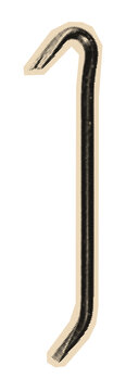 Crowbar hand tool for prying and demolition, illustrated in a simple vintage monochrome halftone or engraving style