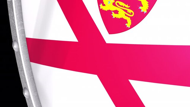 Metallic Shield Transitions with the Flag of Crown Dependency Island Jersey of United Kingdom