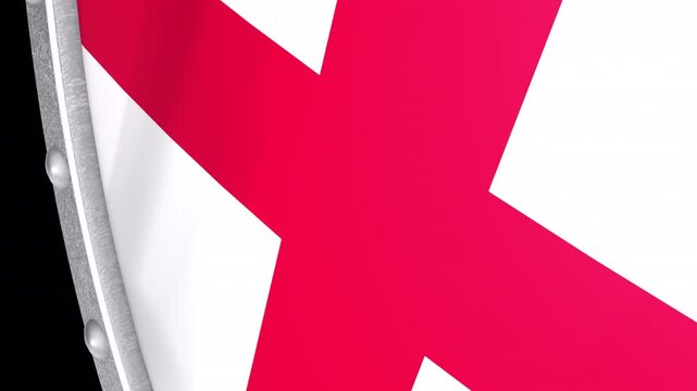 Metallic Shield Transitions with the Flag of England of United Kingdom