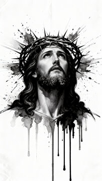 cristo, catolico, rostro, espinas, corona, rey, bondad, perdon, pecados, resurreccion, ilustraci&oacute;n, arte, vector, cara, mujer, antiguas, boceto, administrar, bocetos, antifaz, &aacute;ngel, antig&uuml;edad, desig