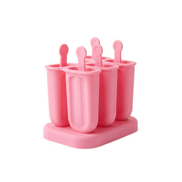 Pink silicone popsicle mold set isolated on transparent background png