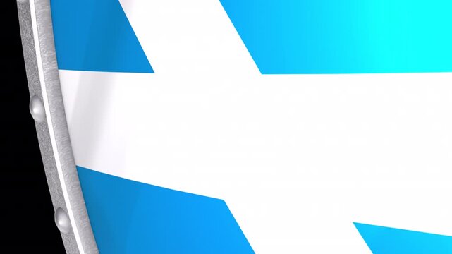 Metallic Shield Transitions with the Flag of Scotland of United Kingdom