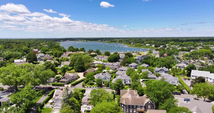 Aerial View of Oyster Pond in Chatham Massachusetts