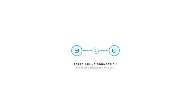 UI UX Animation of Establishing Connection and Integration Success.