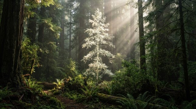 sun rays in the forest