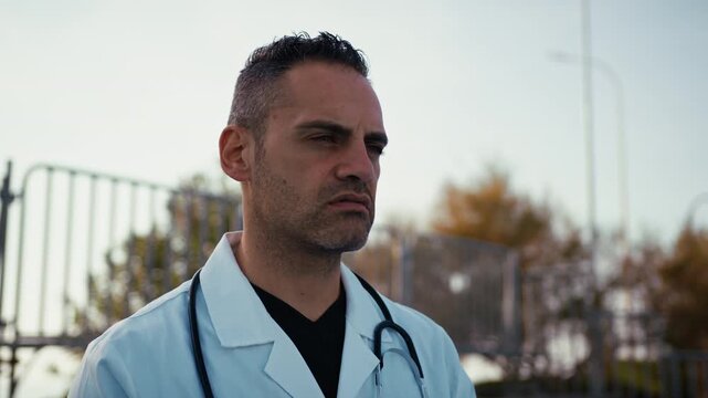 sports doctor on the sidelines checks the athletes