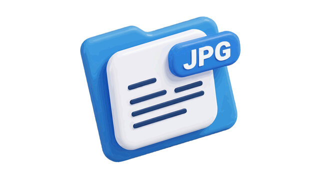Vector illustration of 3d icon of a jpg file format on a transparent background