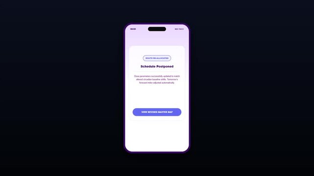 Light Minimalist Medical Tracking Mobile Application Simulating Postponed Route Schedule Reallocation