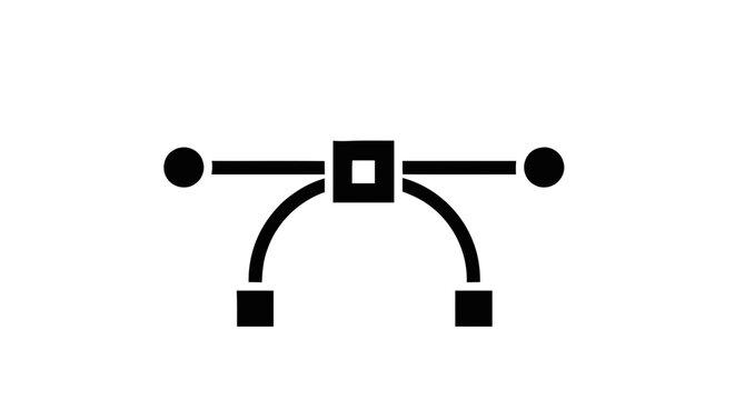 Vector illustration of pen tool icon for vector graphics design software on a transparent background