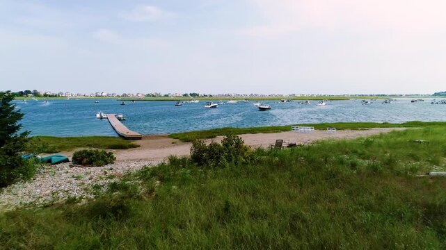 Aerial View of South River in Marshfield Massachusetts