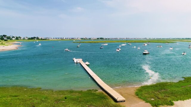 Aerial View of South River in Marshfield Massachusetts