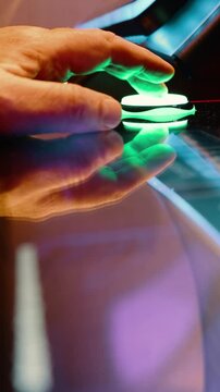 Casino gambler plays blackjack and slot machines hoping for a big win and luck