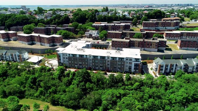 Aerial View of the Orient Heights Neighborhood in East Boston Massachusetts
